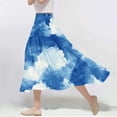 thumbnail image 1 of Njagoc3 Womens Blue Tie-Dye Print Lightweight Flowy Maxi Skirt for Casual Summer Trendy Streetwear, 1 of 6