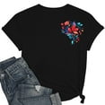 thumbnail image 1 of Njagoc3 Womens Casual Solid Color Printed Crewneck Short Sleeve T-Shirt - Trendy Graphic Tee for Everyday Style, 1 of 6