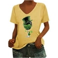 thumbnail image 1 of Njagoc3 Womens Casual U-Neck Short Sleeve T- Solid Summer Blouses, 1 of 6
