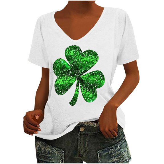 Njagoc3 Womens Casual U-Neck Short Sleeve T- Solid Summer Blouses