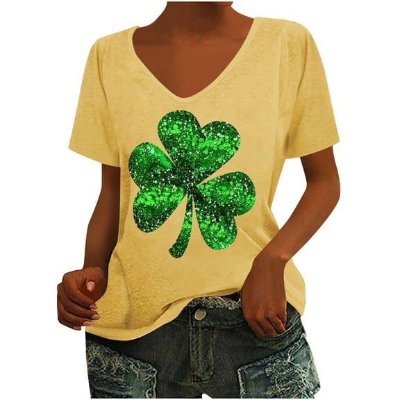 Njagoc3 Womens Casual U-Neck Short Sleeve T- Solid Summer Blouses