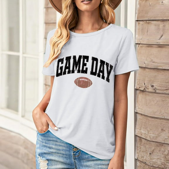 Njagoc3 Womens Chic Football Jersey - Inspired Short Sleeve - Sporty and Fashionable