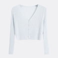 thumbnail image 1 of Njagoc3 Womens Cropped Knit Cardigan, Soft Wool Blend, V-Neck, Spring & Fall Layering, Office Casual & Weekend Errands, 1 of 6