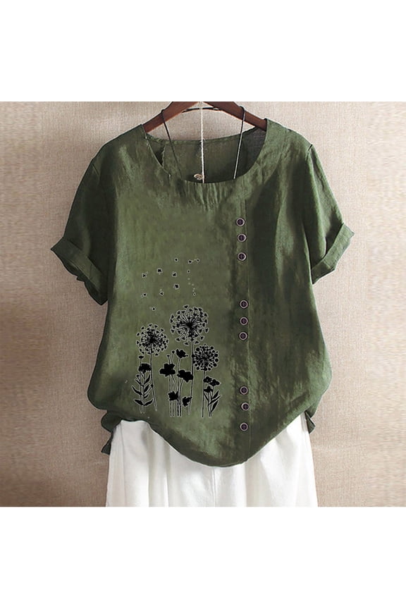 Womens Embroidered Short Sleeve Top Summer Casual Relaxed Fit with Detailed Craftsmanship