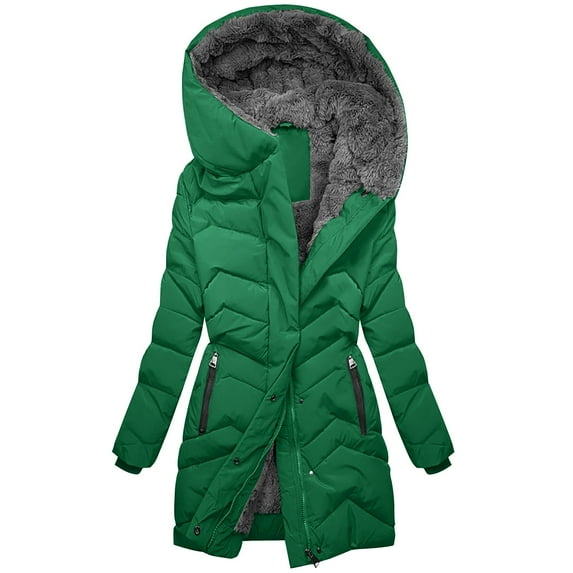 Njagoc3 Womens Fall and Winter Clothing Solid Color Hooded Cotton Causual Outwear