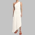 thumbnail image 1 of Njagoc3 Womens Fitted One-Shoulder Asymmetrical Neckline Pleated Cutout Detail Elegant Maxi Dress for Formal Occasions & Evening Chic, 1 of 6