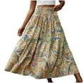 thumbnail image 1 of Njagoc3 Womens Flowy Abstract Print Maxi Skirt for Resort & Summer, 1 of 5