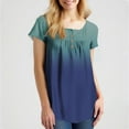 thumbnail image 1 of Njagoc3 Womens Gradient Button Short Sleeve Top - Summer Casual, Relaxed Fit, Colorful Transitions, Lightweight Weave, Versatile Wear, 1 of 6