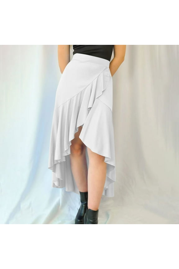 Womens High - Waisted Asymmetric - Hem Skirt - Edgy for Summer Streetwear