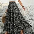 thumbnail image 1 of Njagoc3 Womens High-Waisted Ditsy Floral Flared Maxi Skirt with Lightweight Fabric for Summer Resort Getaways & Daily Styling, 1 of 5