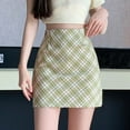 thumbnail image 1 of Njagoc3 Womens High - Waisted Plaid Mini Skirt - Preppy for Summer Casual Wear, 1 of 6