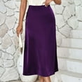 thumbnail image 1 of Njagoc3 Womens High - Waisted Satin Drapey Midi Skirt for Office & Evening Occasions, 1 of 6