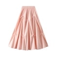 thumbnail image 1 of Njagoc3 Womens High-Waisted Solid Flared Midi Skirt with A-Line Silhouette for Summer Parties & Daily Office Looks, 1 of 5