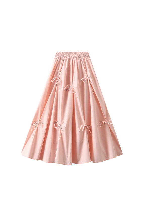 Womens High-Waisted Solid Flared Midi Skirt with A-Line Silhouette for Summer Parties & Daily Office Looks
