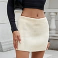 thumbnail image 1 of Njagoc3 Womens High-Waisted Solid Knit Bodycon Mini Skirt with Soft Stretch for Summer Casual & Loungewear Comfort, 1 of 6