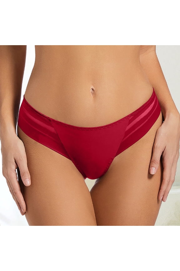 Womens Ice Silk Seamless Mid-Rise Underwear Solid Color Summer Thin Breathable Naked Feel Antibacterial Non-Stuffy