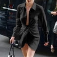 thumbnail image 1 of Njagoc3 Womens Long Sleeve Button - Down Shirt Dress, Bodycon Fit, Solid Color, Office & Night Out Looks, 1 of 5