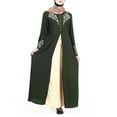 thumbnail image 1 of Njagoc3 Womens Long Sleeve Embroidered Abaya Dress, Modest Knee - Length Formal Outfit, Loose Fit, for Daily & Religious Use, 1 of 6