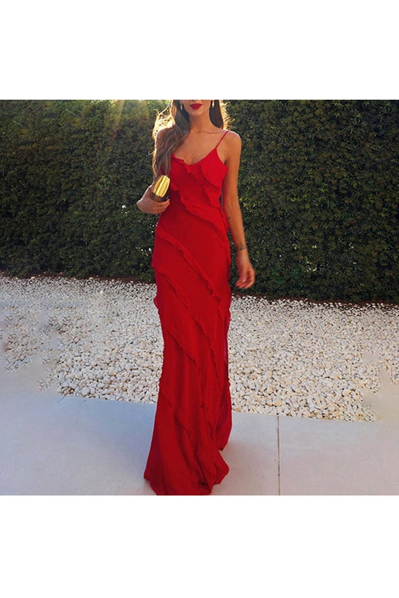 Womens Long Sleeve Halter Maxi Dress, Solid Color, Formal Event & Gala Wear, Elegant Fit