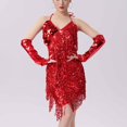 thumbnail image 1 of Njagoc3 Womens Long Sleeve Sequin Fringe Dress, V - Neck, Party & Dance Event Wear, Sparkly Fit, 1 of 6