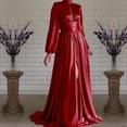 thumbnail image 1 of Njagoc3 Womens Long Sleeve Solid Color Maxi Dress, Floor - Length, Formal Evening & Prayer Outfit, 1 of 6