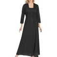 thumbnail image 1 of Njagoc3 Womens Long Sleeve Solid Color Maxi Dress, V - Neck, Belted Waist, Year - Round Casual & Event Wear, Flattering Fit, 1 of 6