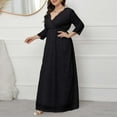 thumbnail image 1 of Njagoc3 Womens Long Sleeve V - Neck Maxi Dress, Flowy Formal Gown, Evening Party & Gala Wear, 1 of 6
