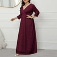 thumbnail image 1 of Njagoc3 Womens Long Sleeve V - Neck Maxi Dress, Flowy Formal Gown, Evening Party & Gala Wear, 1 of 6