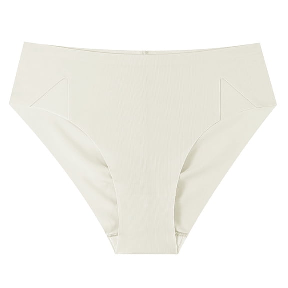 Njagoc3 Womens Mid-Rise Underwear Solid Ice Silk Seamless Naked Feel Breathable Summer Cool Antibacterial