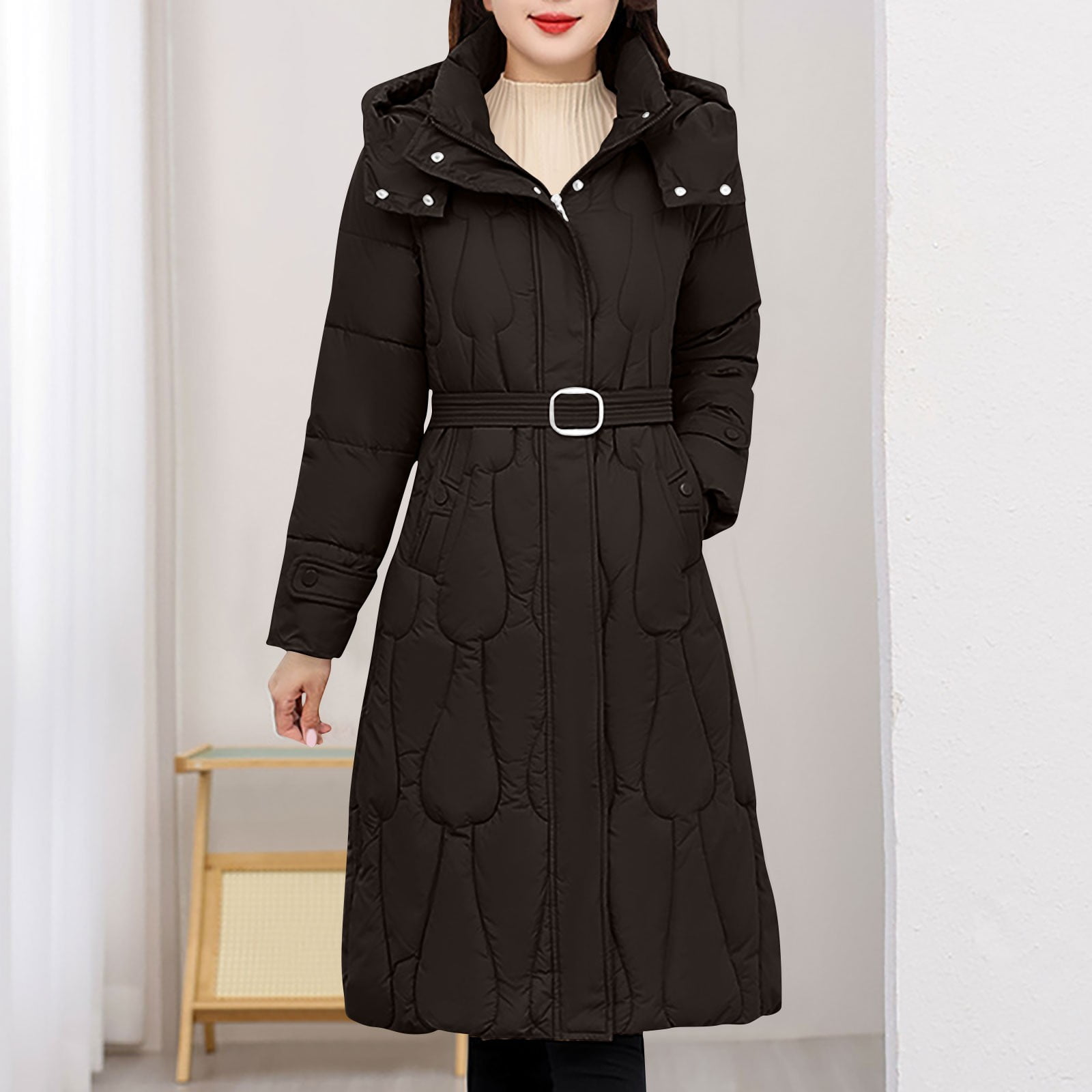 GXIPO Womens Oversized Long Trench Coat Double Breasted