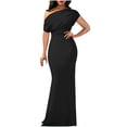 thumbnail image 1 of Njagoc3 Womens One - Shoulder Maxi Dress, Elegant Formal Gown, Wedding Reception & Banquet Wear, 1 of 5