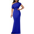 thumbnail image 1 of Njagoc3 Womens One - Shoulder Maxi Dress, Elegant Formal Gown, Wedding Reception & Banquet Wear, 1 of 5
