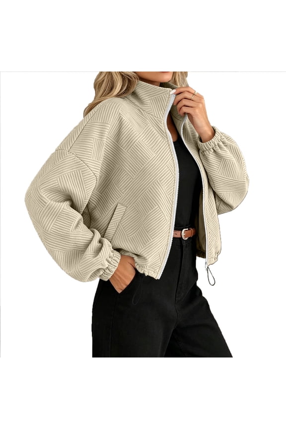 Womens Oversized Funnel Neck Bomber Puff Jacket Windproof Waterproof Lightweight Shacket Spring Fall Outerwear