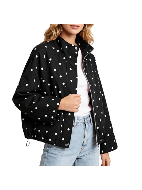Womens Oversized Funnel Neck Bomber Puff Jacket Windproof Waterproof Lightweight Shacket Spring Fall Outerwear