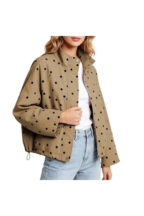 Womens Oversized Funnel Neck Bomber Puff Jacket Windproof Waterproof Lightweight Shacket Spring Fall Outerwear
