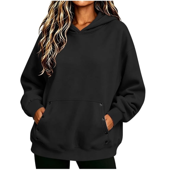 Njagoc3 Womens Oversized Hoodies Fleece Sweatshirts Long Sleeve Sweaters Pullover Fall Clothes with Pocket