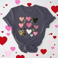 thumbnail image 1 of Njagoc3 Womens Pink Heart-Print Womens Short Sleeve T-Shirt - Graphic, Multi-Color, Casual & Valentine's, 1 of 6