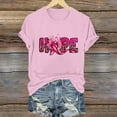 thumbnail image 1 of Njagoc3 Womens Pink Ribbon Crewneck Tee Soft Cotton Breast Cancer Awareness Shirt with Hope Bloom Design, 1 of 6