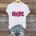 thumbnail image 1 of Njagoc3 Womens Pink Ribbon Crewneck Tee Soft Cotton Breast Cancer Awareness Shirt with Hope Bloom Design, 1 of 6