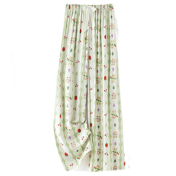 Njagoc3 Womens Print Lounge Casual Pants Soft Rayon with Side Pockets (Summer Citrus Collection)