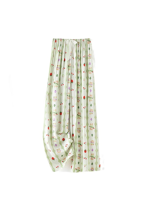 Womens Print Lounge Casual Pants Soft Rayon with Side Pockets (Summer Citrus Collection)