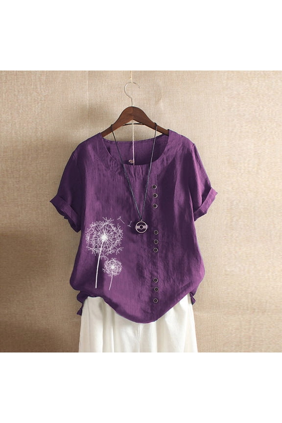 Womens Relaxed , with White Accents, Blue Embroidered Boho Blouse - Vintage-Inspired Style