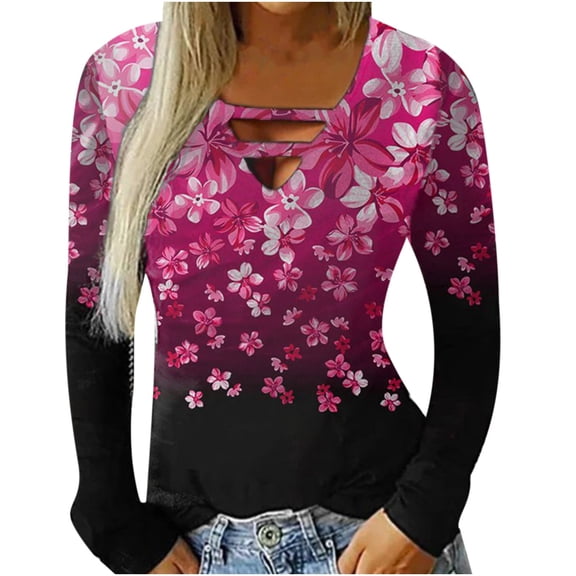 Njagoc3 Womens Rhinestone Gradient Slim-Fit Top, Stretchy Polyester, Crew Neck, Summer Night Clubs, Date Nights & Casual Hangouts