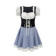 thumbnail image 1 of Njagoc3 Womens Short Sleeve Dirndl Dress, Embroidered Bodice, Traditional Oktoberfest Folk Costume Dress, 1 of 6
