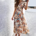 thumbnail image 1 of Njagoc3 Womens Short Sleeve Floral Maxi Dress, Flowy Bohemian Style, Summer Beach & Vacation Dress, 1 of 6