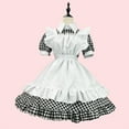 thumbnail image 1 of Njagoc3 Womens Short Sleeve Retro Swing Dress, Ruffle Trim Collar, Vintage Style Party & Daily Dress, 1 of 6
