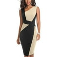thumbnail image 1 of Njagoc3 Womens Sleeveless Color - Block Bodycon Dress, Stretchy Party Clubwear, Night Out & Celebration Gown, 1 of 5