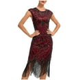thumbnail image 1 of Njagoc3 Womens Sleeveless Embellished Flapper Dress, Art Deco, Vintage Party & Dance Outfit, 1 of 6