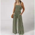 thumbnail image 1 of Njagoc3 Womens Sleeveless Floral Jumpsuit with Elastic Waist Pockets Wide Leg Casual Elegant Summer Everyday Wear, 1 of 6