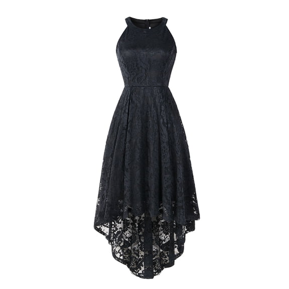 Njagoc3 Womens Sleeveless Lace High - Low Dress, A - Line Formal Gown, Wedding Guest & Ceremony Wear